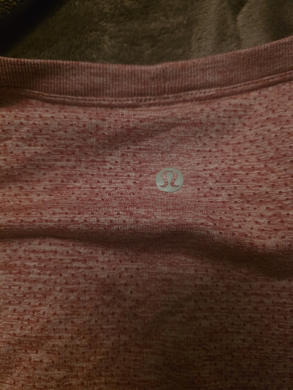 Lululemon Pink/Light Red Heathered Athletic Top Long Sleeved